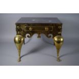 A 19th Century Brass and Iron Footman with Faux Drawer and Cabriole Leg Supports, 41cm Wide