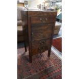 A Georgian Mahogany Gentleman's Washstand with Hinged Top Over Drawer, Central Cupboard and Pull Out