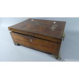 A 19th Century French Kingwood Ormolu Mounted Work Box for Restoration with Starburst Inlay to