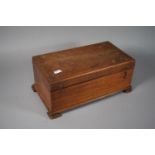 A Late 19th Century Mahogany Work Box, Missing Inner Tray, Bracket Feet, 34.5cm Wide