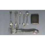A Small Collection of Silver and Plated Items to Include a Ladies Silver Case, Chester Hallmark,