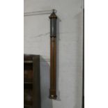 An Edwardian Oak Stick Barometer by Stanley, Great Turnstile, London