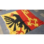 A Large Cloth Swiss National Flag and A Flag for Geneva, 190cm x 180cm.