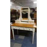 A White Painted Pine Dressing Table with Raised Jewel Drawers, 101cm Wide.