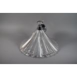 A Glass and Chrome Mounted Ceiling Light Fitting.