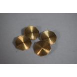 A Pair of 9 Carat Gold Octagonal Cufflinks, 3.8g.