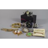 A Collection of Wristwatches to Include Replica Tag, A Double Cameo Brooch etc.