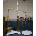 A Co-operative Wholesale Society Brass and Iron Beam Balance Scales.