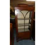 An Edwardian Mahogany Glazed Display Cabinet with Galleried Top, 60cm x 143cm.