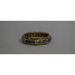 An Edwardian 9ct Gold Eternity Ring Mounted with Blue and White Stones 4.2gms