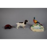 A Royal Doulton Flambe Tortoise (Scratched and Chip to Foot) Together with a Beswick Spaniel and