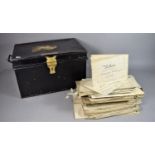 A Solicitors Deed Box by Jim Leigh & Son, Manchester Containing Large Quantity of Vellum and Paper