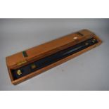 A Vintage Mahogany Cased Draughtsman's Roller Rule by Stanley. 64cm Wide.