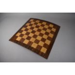 A Vintage Travel Folding Chess Board, 44.5cm.