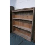 A Mid 20th Century Pine Three Shelf Open Bookcase, 85cm Wide.