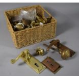 A Collection of Brass Door and Drawer Handles and Fittings.