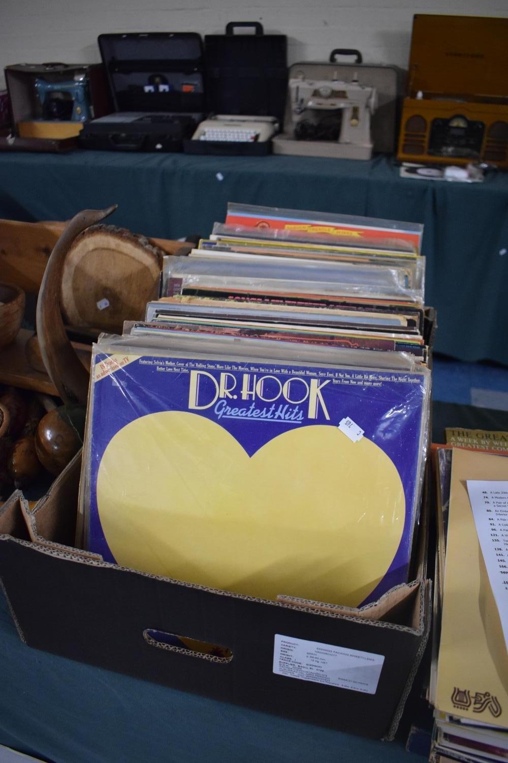 A Box of Vintage LP's to Include Dr Hook, Lindisfarne, Status Quo, Gerry Rafferty, Ray Charles,