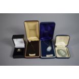 A Collection of Four Pieces of Silver Mounted Wedgwood Jasperware Jewellery Comprising Ring, Brooch,
