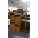 A Vintage Hat and Coat Stand and Four 1960's Bedside Cabinets.