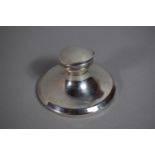 A Silver Capstan Inkwell, Birmingham 1919. 8.5cm Diameter.