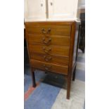 An Edwardian Mahogany Five Drawer Music Cabinet, 50cm Wide.