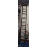 A Vintage 11 Rung Wooden Ladder.