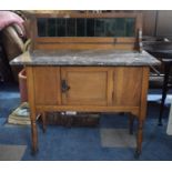 An Edwardian Tiled Back Washstand, 92cm Wide.