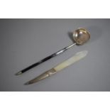 A Small Silver and Mother of Pearl Letter Opener (Birmingham 1900) and a Small Silver and Baleen