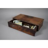 An Early 20th Century Rectangular Wooden Box with Triangular Brass Mount Featuring Screw Fitting and
