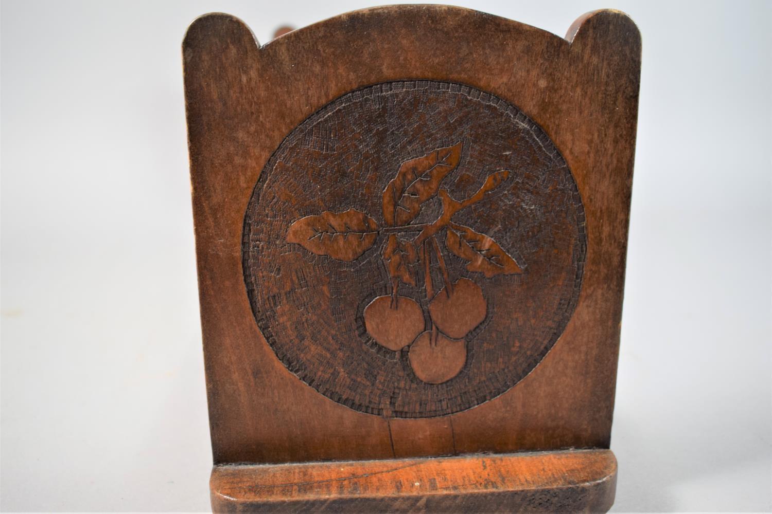 An Edwardian Poker Work Mahogany Book Stand Decorated with Cherries. 48cm Wide. - Image 2 of 2