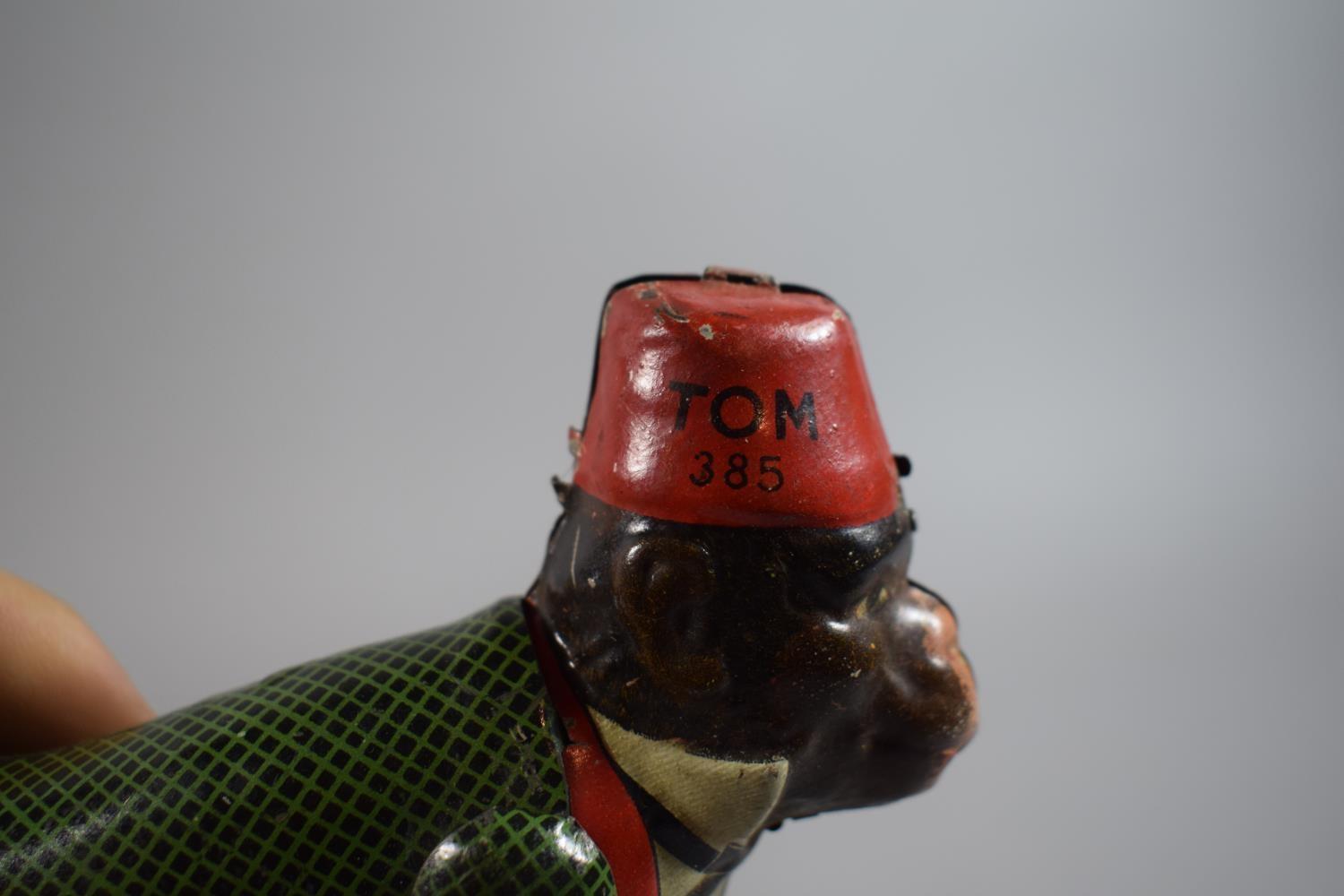 A German Tin Plate Climbing Monkey Toy 'Tom No.385' by Lehmann. - Image 5 of 7