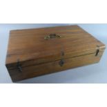 A Brass Mounted Mahogany Sextant Box with Carrying Handle and Beize Lined Interiors, 44.5cms Wide