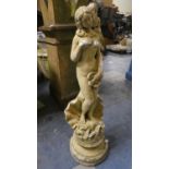 A Reconstituted Stone Garden Figure of Venus, 63cms High