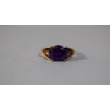 A 9 Carat Gold and Amethyst Ring, Size N, 3.0gms