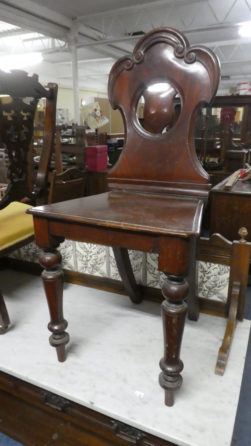 A Victorian Mahogany Shield Back Hall Chair