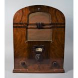 An Art Deco Walnut Cased Radio by Marconi, 48cms High