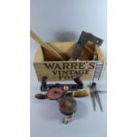 A Warre's Port Box Containing Vintage Woodworking Tools