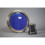 A Circular Silver Photo Frame, Birmingham Hallmark, 17cms Diameter, Together with a Smaller