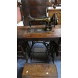 A Vintage Iron Based Singer Treadle Sewing Machine