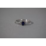 A 9 Carat White Gold Ring set with Tibetan Kyanite and White Topaz, Size O, 1.8gms