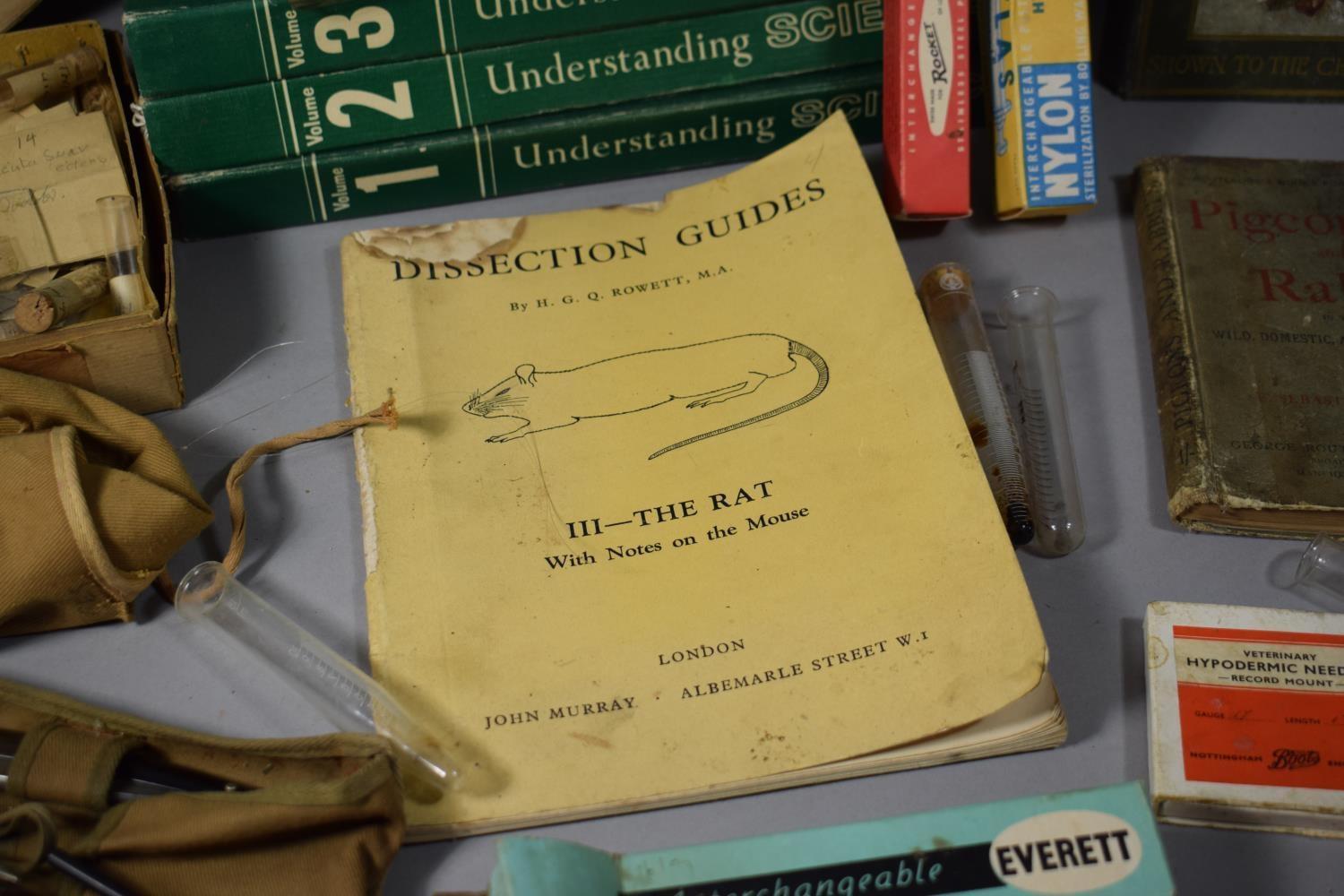 A Collection of Scientific Equipment, Books & Specimens to Include Test Tubes, Sieve, Corks, - Image 2 of 7