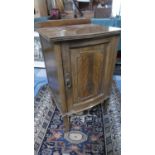 An Edwardian Mahogany Bow Fronted and Galleried Bedside Cabinet, 45cms Wide