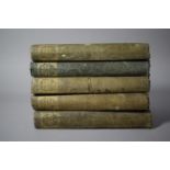 Five Cloth Bound Volume 1838 Edition of 'Lives Of Eminent and Illustrations Englishmen' Edited by