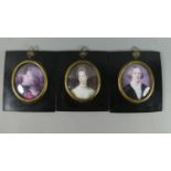 Three Reproduction Miniature Portrait Prints by Regali