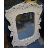 A White Painted French Wall Mirror, 90cms High