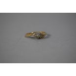 A 9 Carat Gold and Diamond Ring, Size L, 1.9gms
