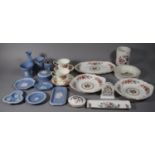 A Collection of ceramics to Include Wedgwood Jasperware Vases, Lighter, Lidded Pots, Dishes Etc.