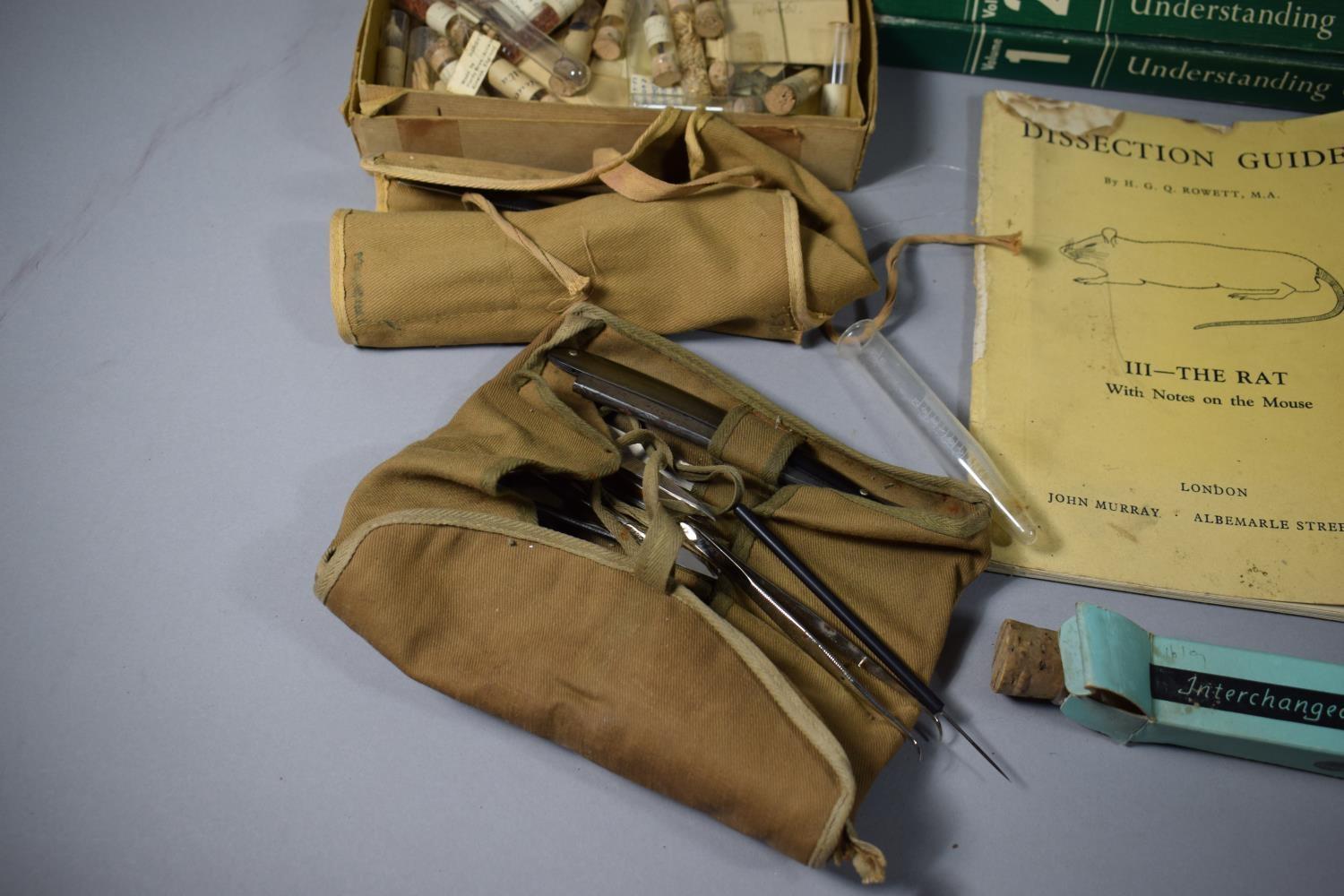 A Collection of Scientific Equipment, Books & Specimens to Include Test Tubes, Sieve, Corks, - Image 6 of 7