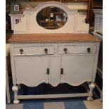A Painted Edwardian Mirror Backed Sideboard with Two Drawers, 120cms Wide