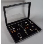 A Collection of Costume Jewellery to Include Silver Necklace, Bracelet, Brooch and Three Rings.